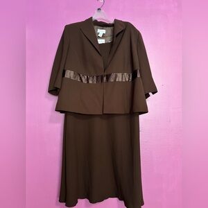 Elegant Brown Skirt Suit